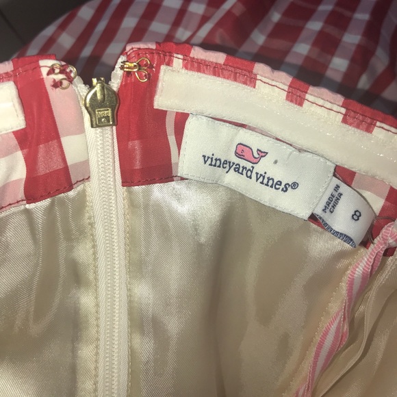Vineyard Vines Gingham Red Strapless Dress - Picture 7 of 8